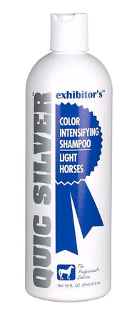 Front view of a 16 oz bottle of Exhibitor Labs Quic Silver Shampoo on a white background