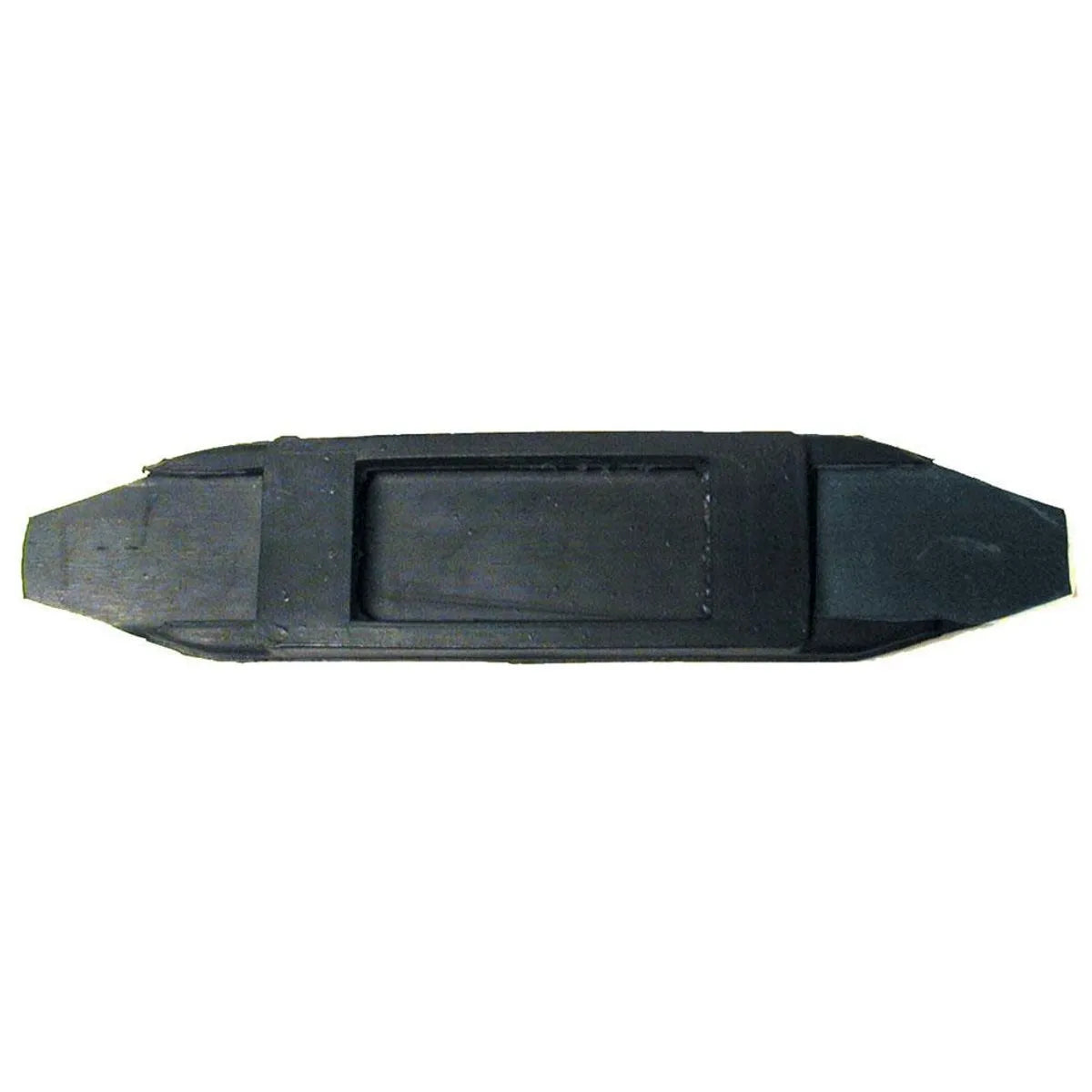 Front view of the black Equi-Essentials Eco-Pure Rubber Curb Chain Guard on a white background