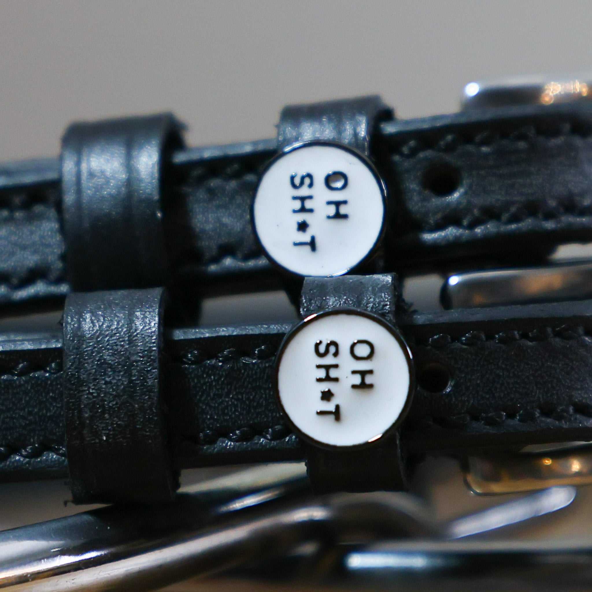 Close-up view of the Oh Sh*t Mane Jane Spur Straps