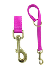 Side-by-side views of the snap and full pink Jacks Nylon Quick Fix Bucket & Utility Strap on a white background