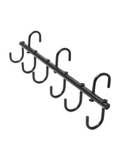 Full view of the 6-hook Equi-Essentials Portable Tack Rack Bar on a white background