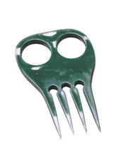 Front view of a green Jacks Braiding Comb on a white background