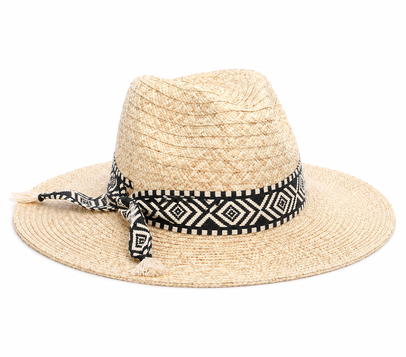 Angled front view of the black band Dorfman Milano Florentino Hat on a white background