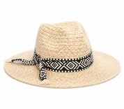 Angled front view of the black band Dorfman Milano Florentino Hat on a white background