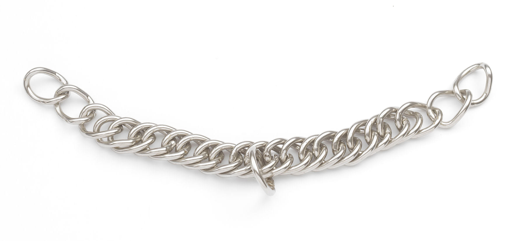 Full view of the Centaur Stainless Steel Double Link Curb Chain on a white background