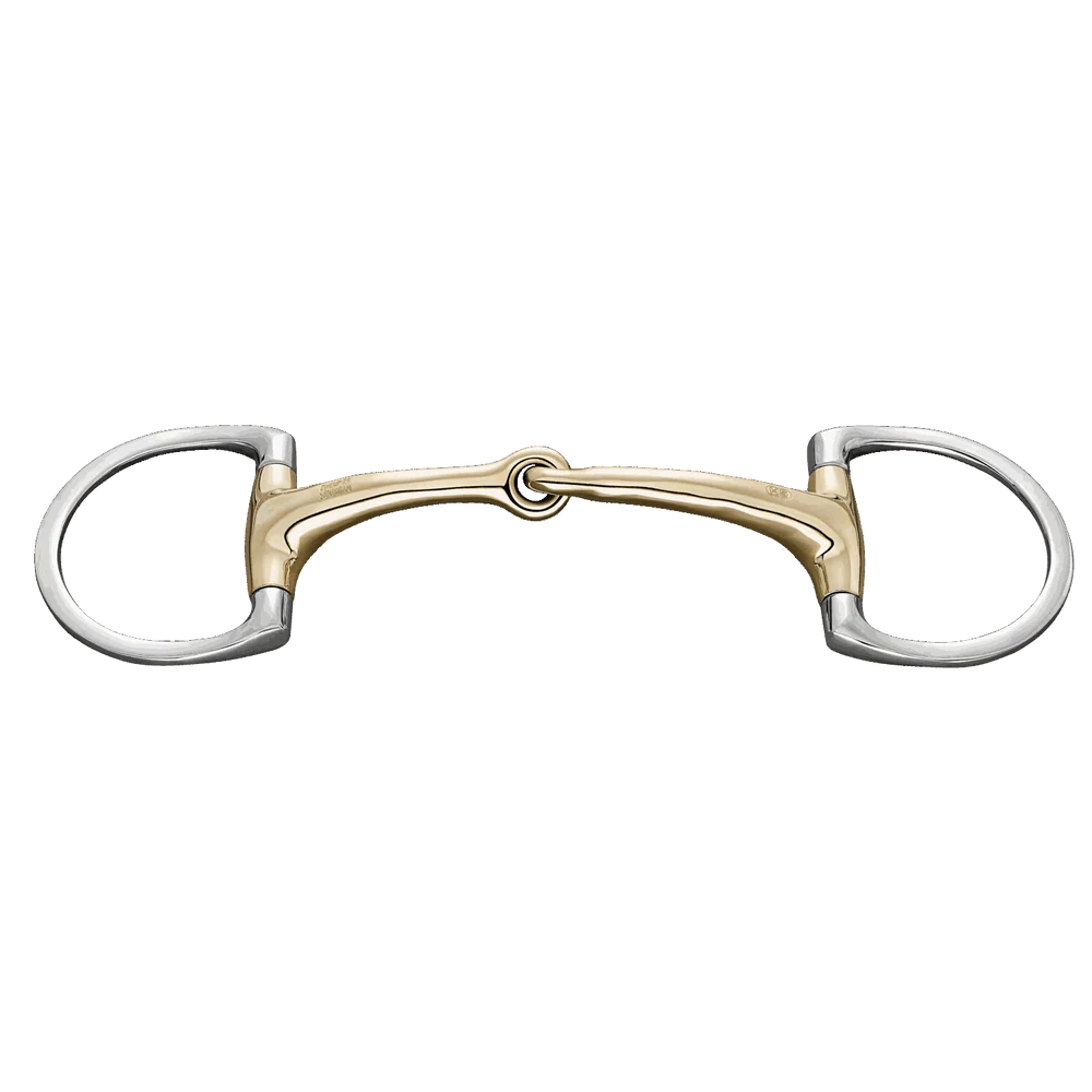 Full view of the Herm Sprenger Dynamic RS Single-Jointed D-Ring Eggbutt Bit on a white background