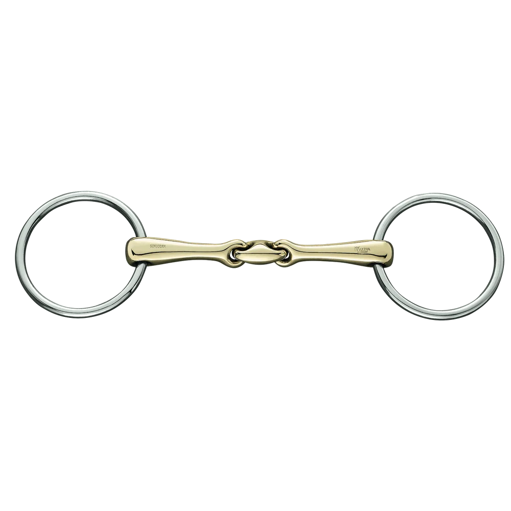 Full view of the Herm Sprenger KK Ultra Sensogan Double-Jointed Loose Ring on a white background