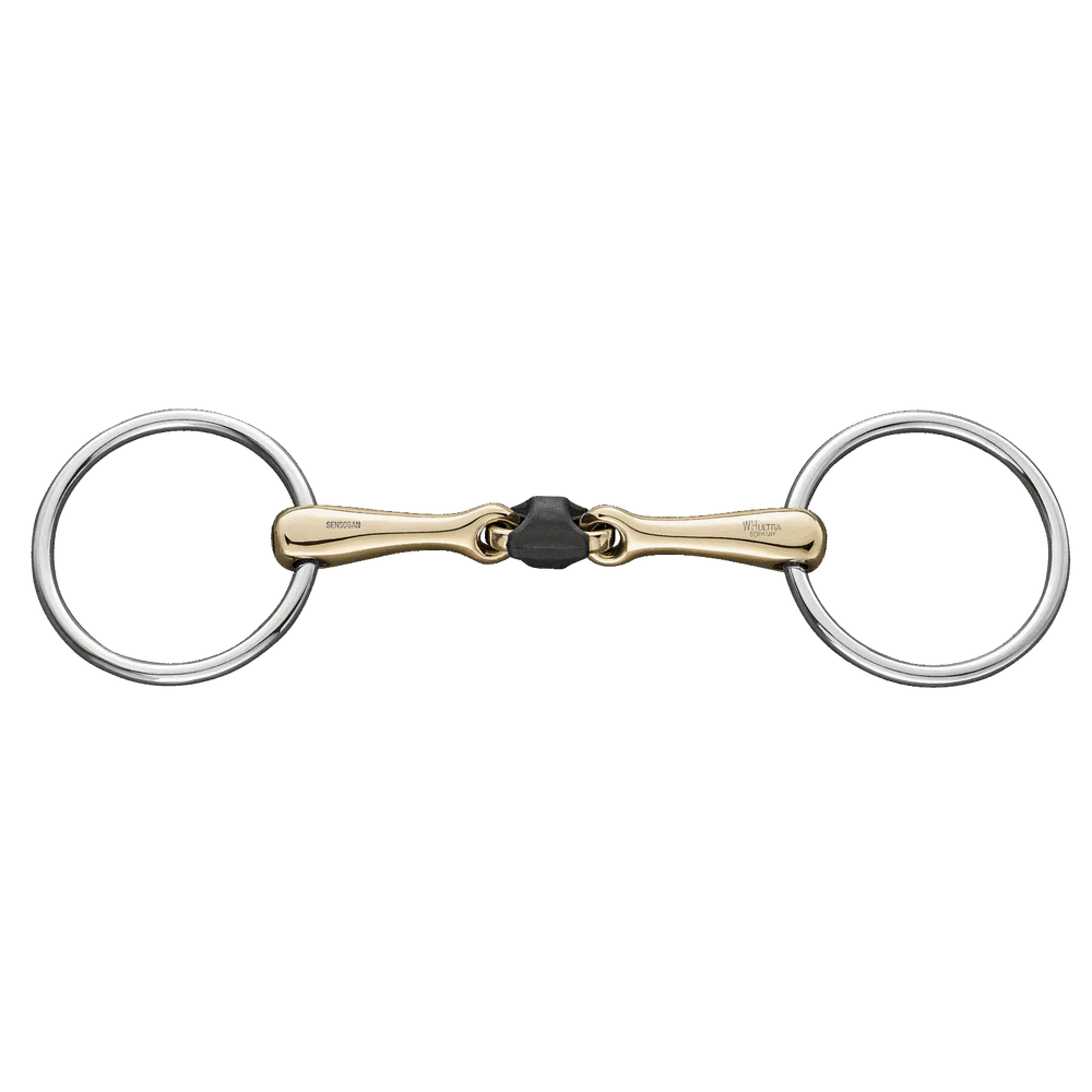 Full view of the Herm Sprenger WH Ultra Soft Double-Jointed Loose Ring on a white background