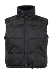 Front view of Black Kerrits Skyline Houndstooth Reversible Vest on a white background