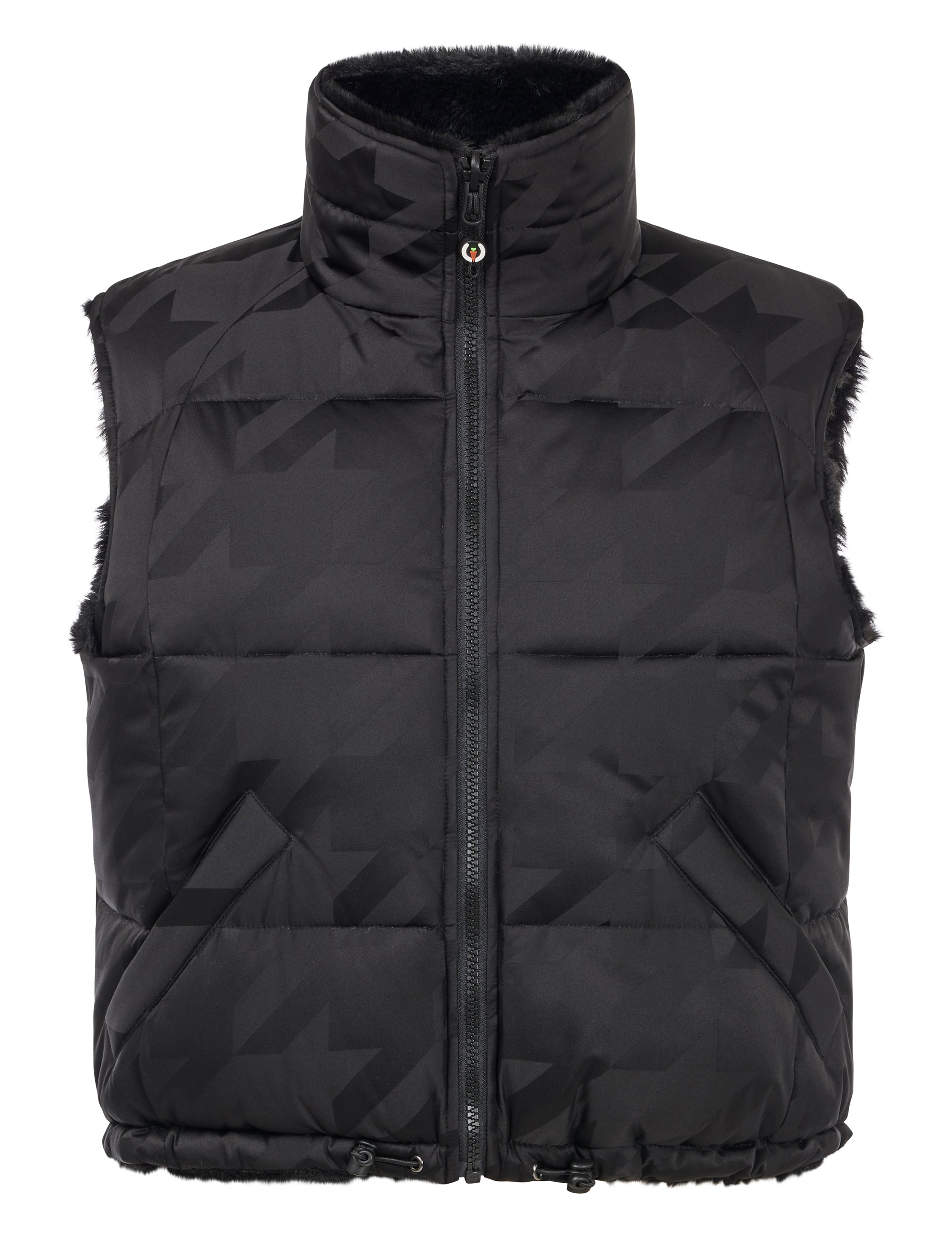 Front view of Black Kerrits Skyline Houndstooth Reversible Vest on a white background
