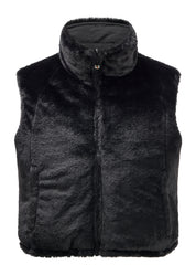 Front view of Black Kerrits Skyline Houndstooth Reversible Vest showing the reversible side on a white background