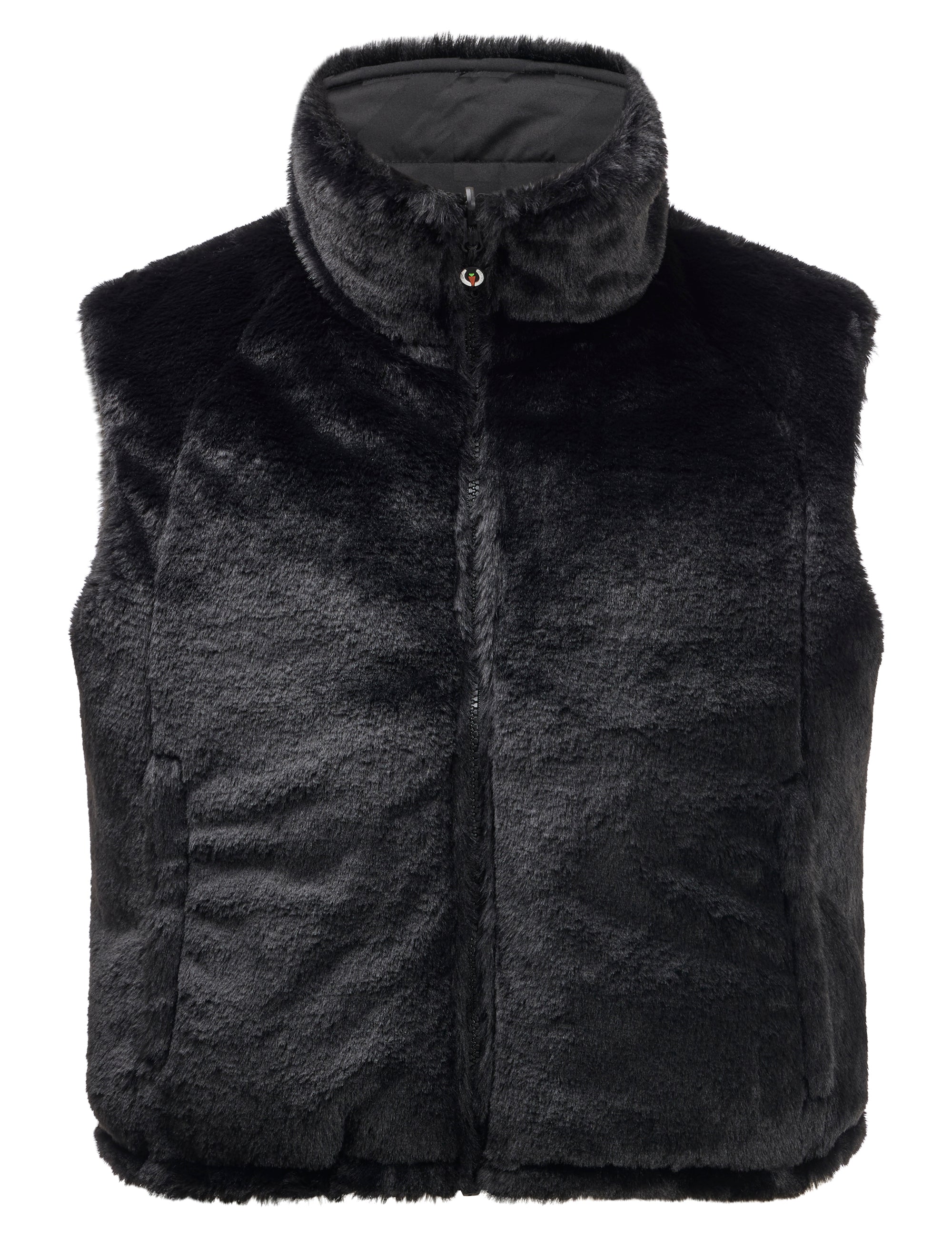 Front view of Black Kerrits Skyline Houndstooth Reversible Vest showing the reversible side on a white background