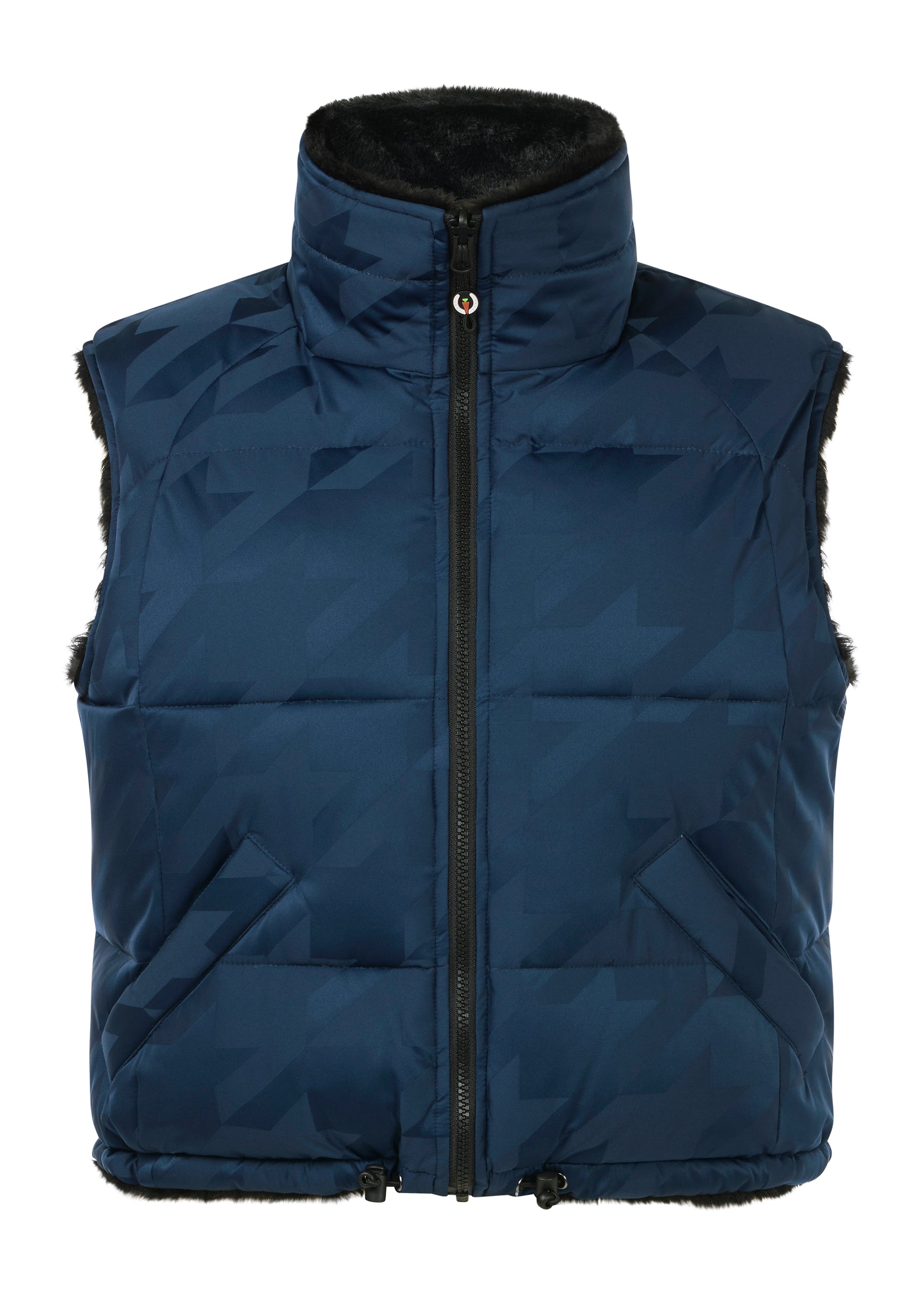 Front view of Nightfall Kerrits Skyline Houndstooth Reversible Vest on a white background