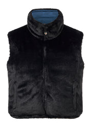 Front view of Nightfall Kerrits Skyline Houndstooth Reversible Vest showing the reversible side on a white background
