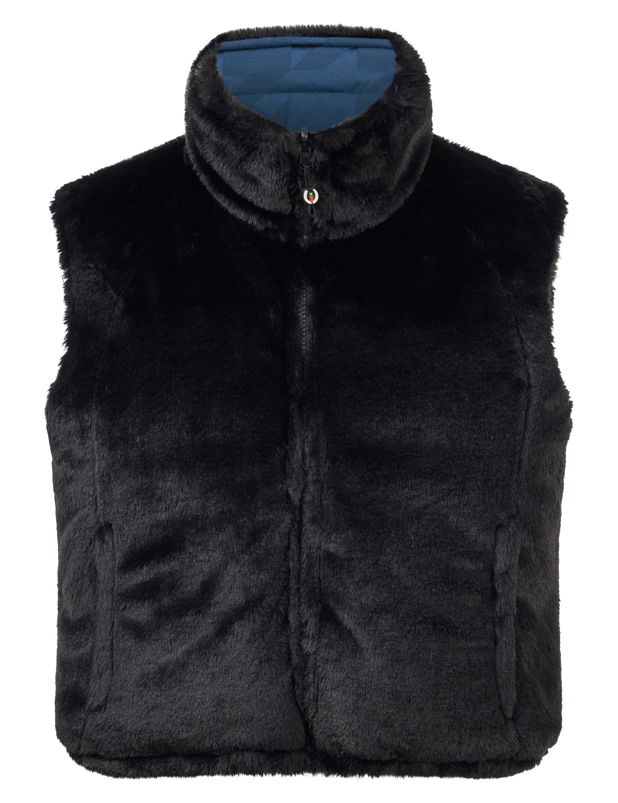 Front view of Nightfall Kerrits Skyline Houndstooth Reversible Vest showing the reversible side on a white background