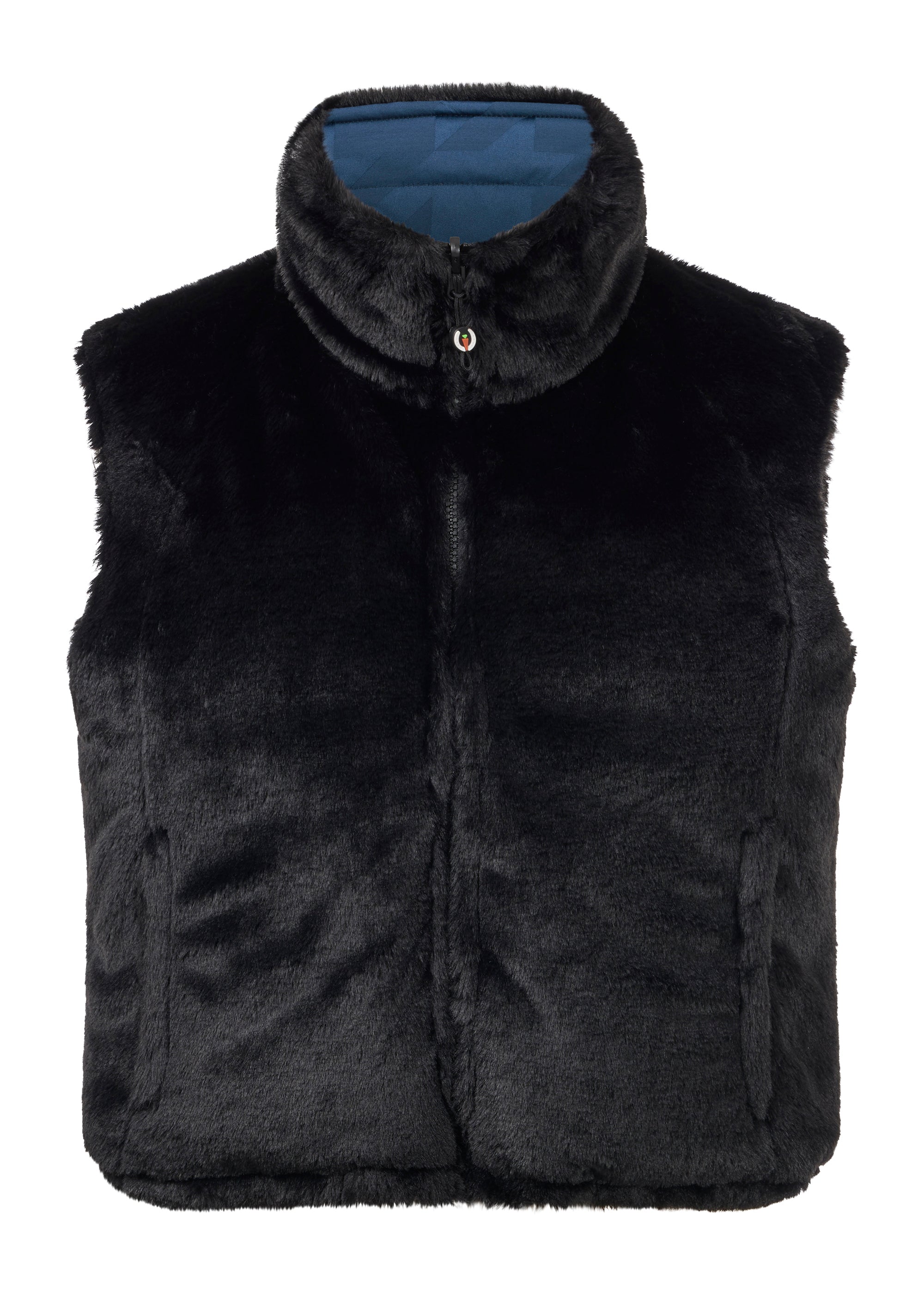 Front view of Nightfall Kerrits Skyline Houndstooth Reversible Vest showing the reversible side on a white background
