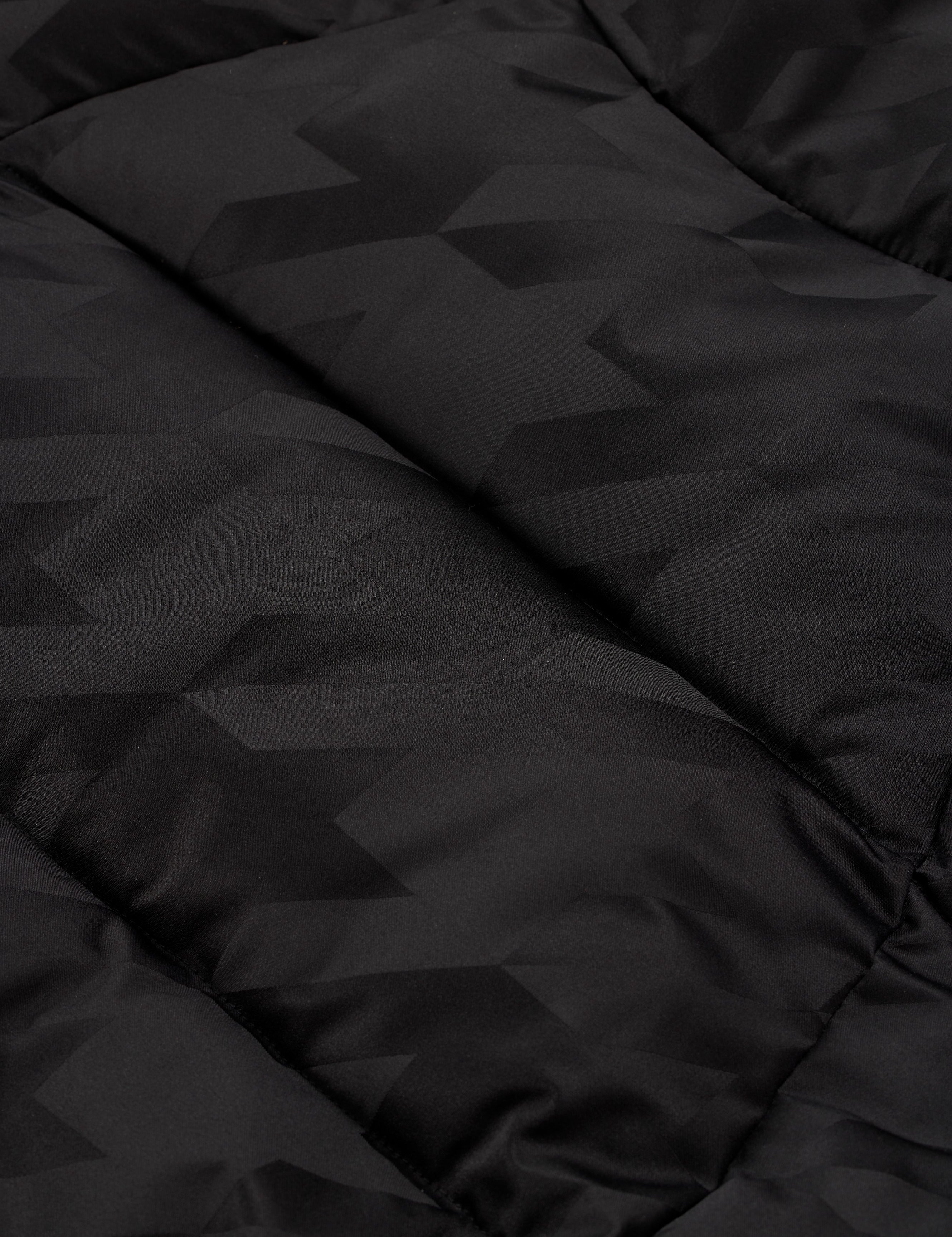 Closeup view of Black Kerrits Skyline Houndstooth Puffer Jacket