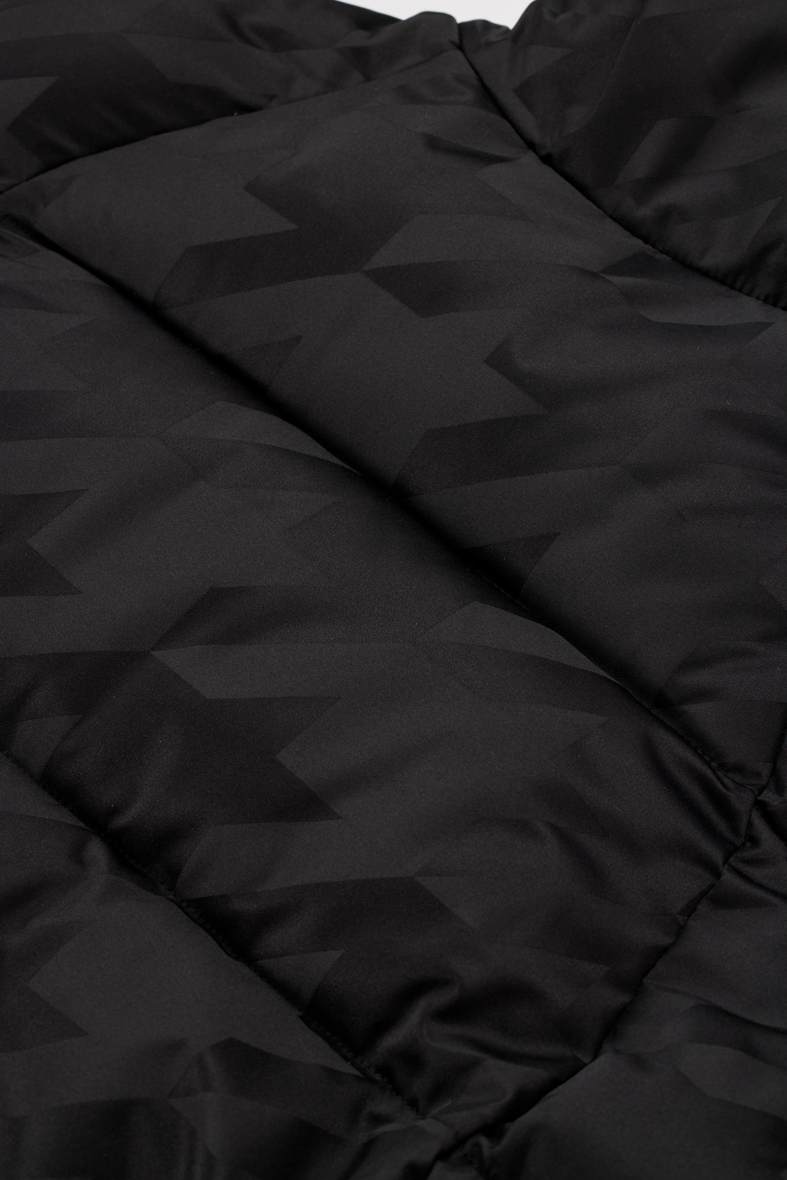 Closeup view of Black Kerrits Skyline Houndstooth Puffer Jacket