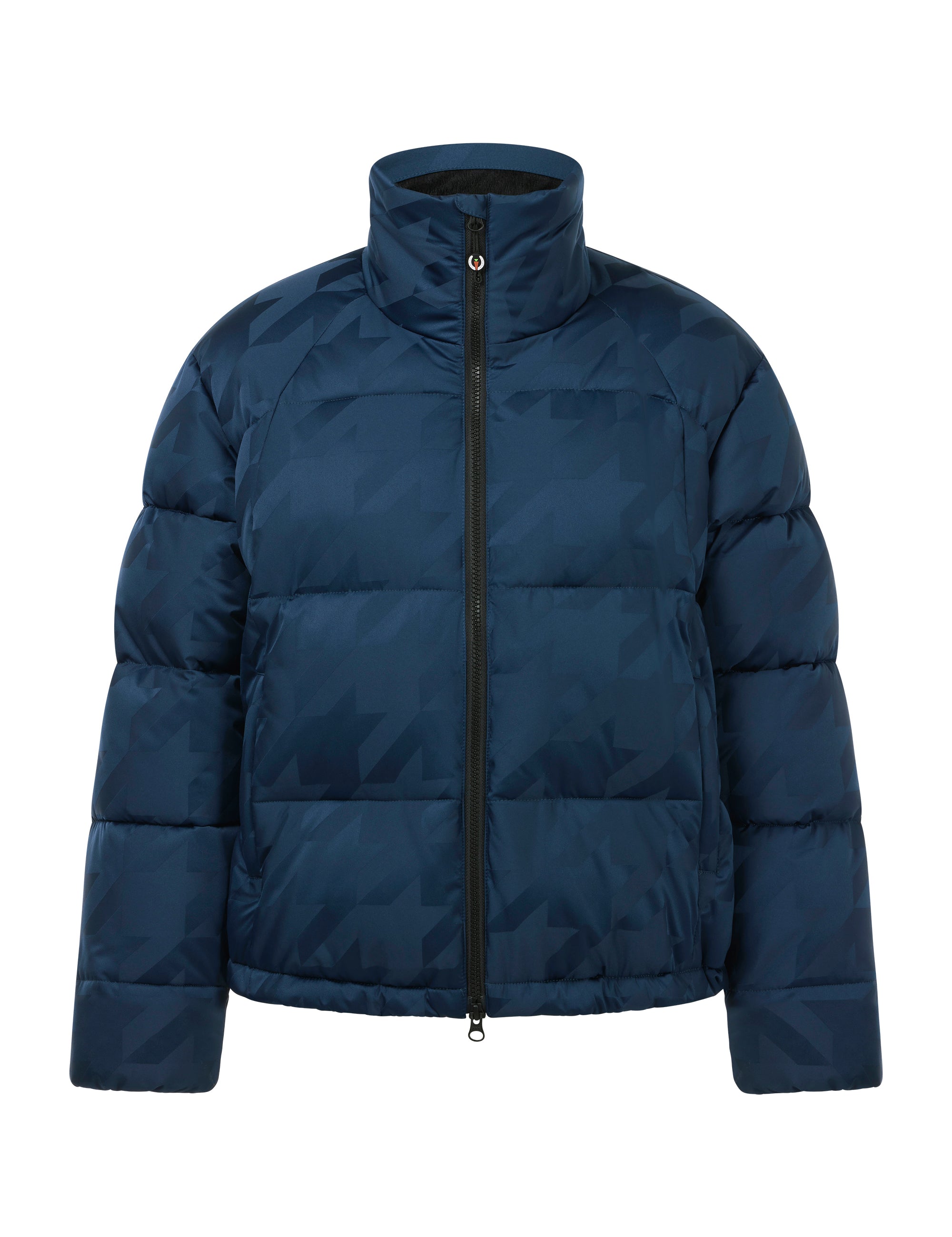 Front view of Nightfall Kerrits Skyline Houndstooth Puffer Jacket on a white background