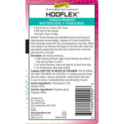 View of the back label on the Hooflex Thrush Remedy on a white background