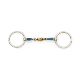 Centaur Blue Steel Double Jointed Mouth Loose Ring Bit with Brass Rollers