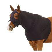 Brown horse wearing the Centaur Spandex Zip Hood in Black