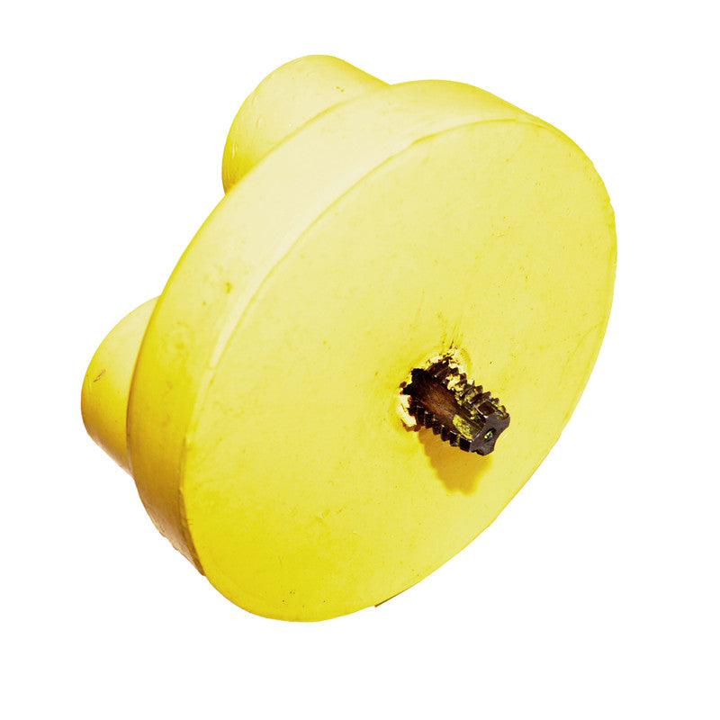 View of the yellow Nunn Finer Safety Spin Tap on a white background