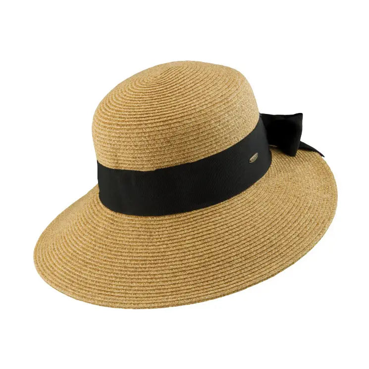 Angled down front view of the Dorfman Milano Riviera Hat on a white background
