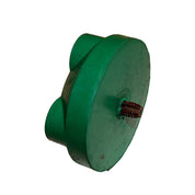 View of the green Nunn Finer Safety Spin Tap on a white background