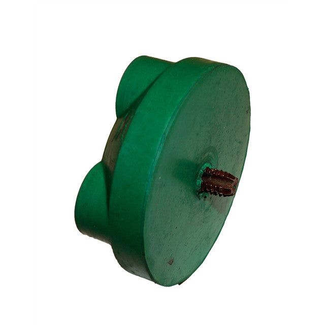 View of the green Nunn Finer Safety Spin Tap on a white background