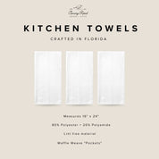 Infographic with details about the Canary Road Kitchen Towels