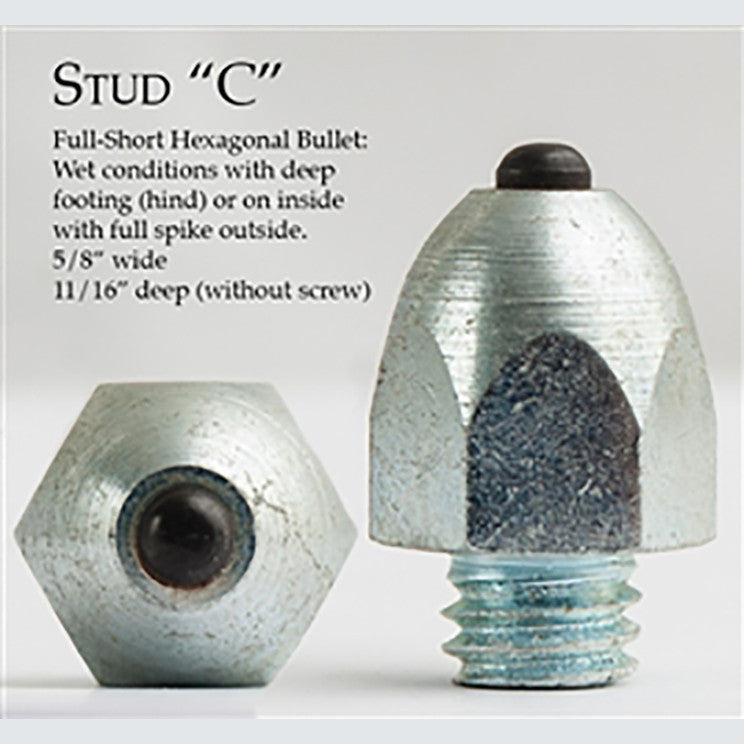 Infographic of the Nunn Finer Steel Horseshoe C Stud on a plain background