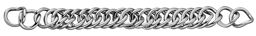 Full view of the Herm Sprenger Stainless Steel Curb Chain on a white background