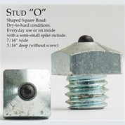 Infographic of the Nunn Finer Steel Horseshoe O Stud on a plain background