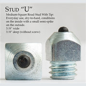 Infographic of the Nunn Finer Steel Horseshoe U Stud on a plain background