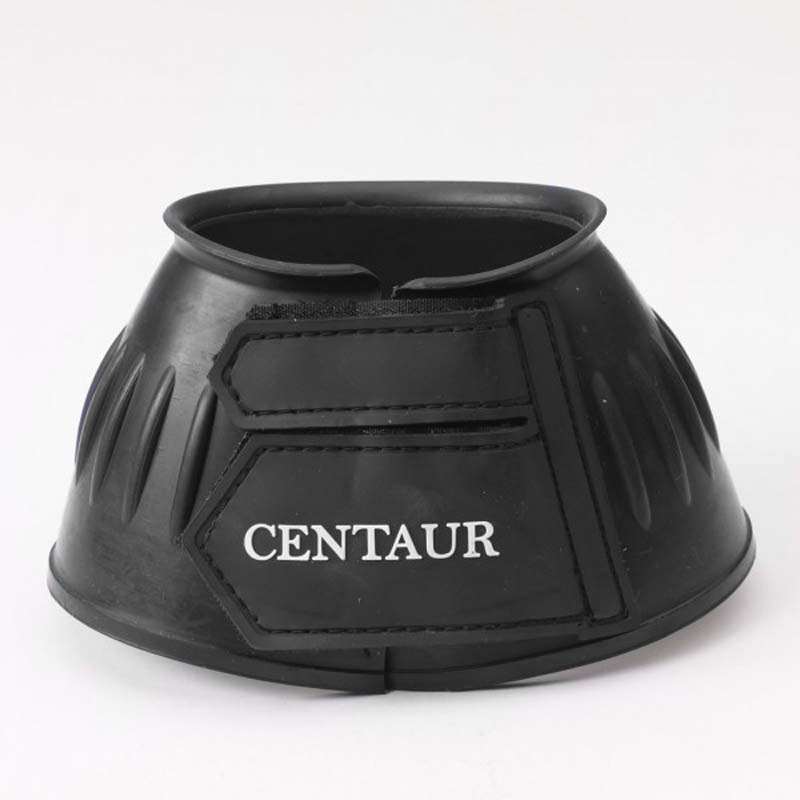 Front view of a black Centaur EcoPure Ribbed Bell Boot on a plain background