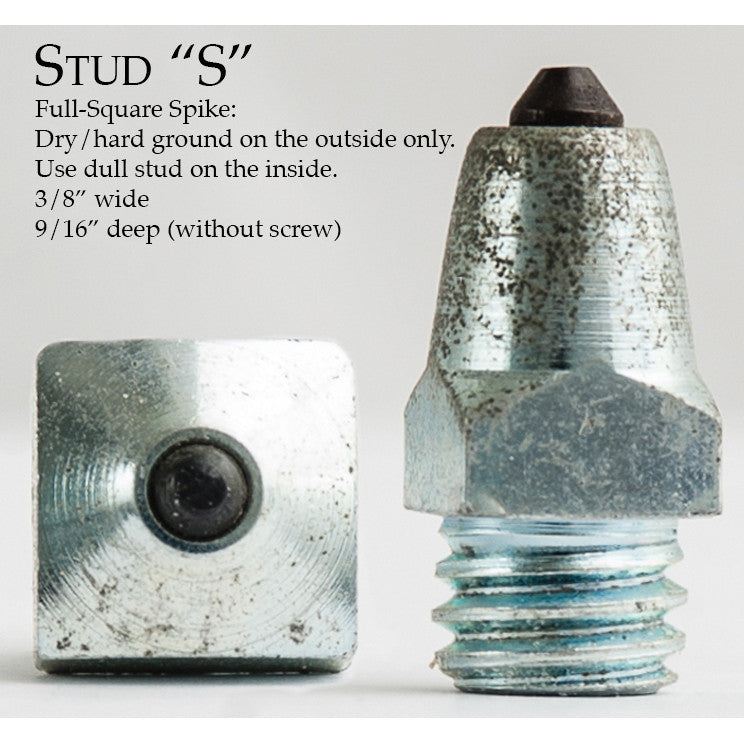 Infographic of the Nunn Finer Steel Horseshoe S Stud on a plain background
