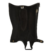 Interior view of the black Ovation Children's Suede Half Chap on a white background