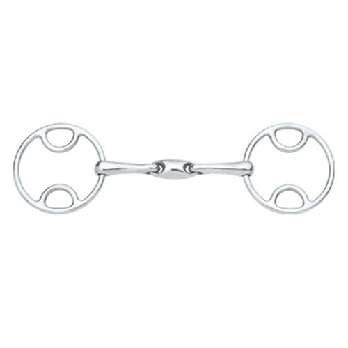 Front view of the Centaur Stainless Steel Loop Ring Oval Mouth Gag Bit