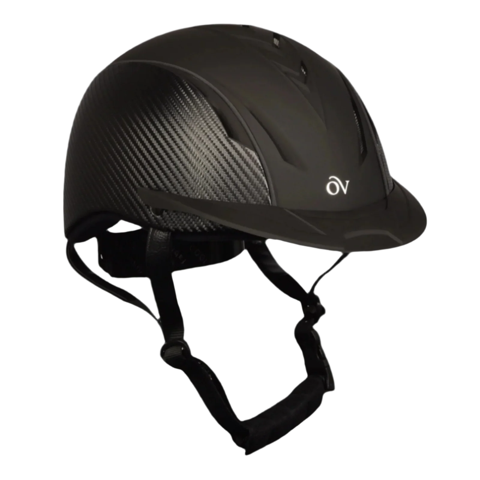 Angled front view of the Ovation Sync with Carbon Fiber Helmet on a white background