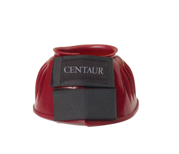 Front view of a red Centaur PVC Bell Boot on a white background