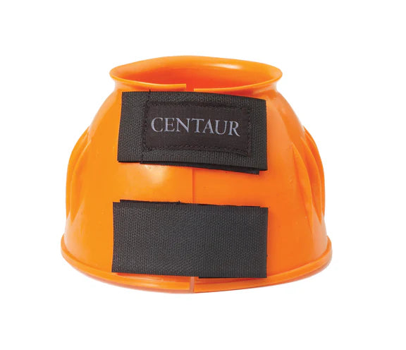 Front view of an orange Centaur PVC Bell Boot on a white background