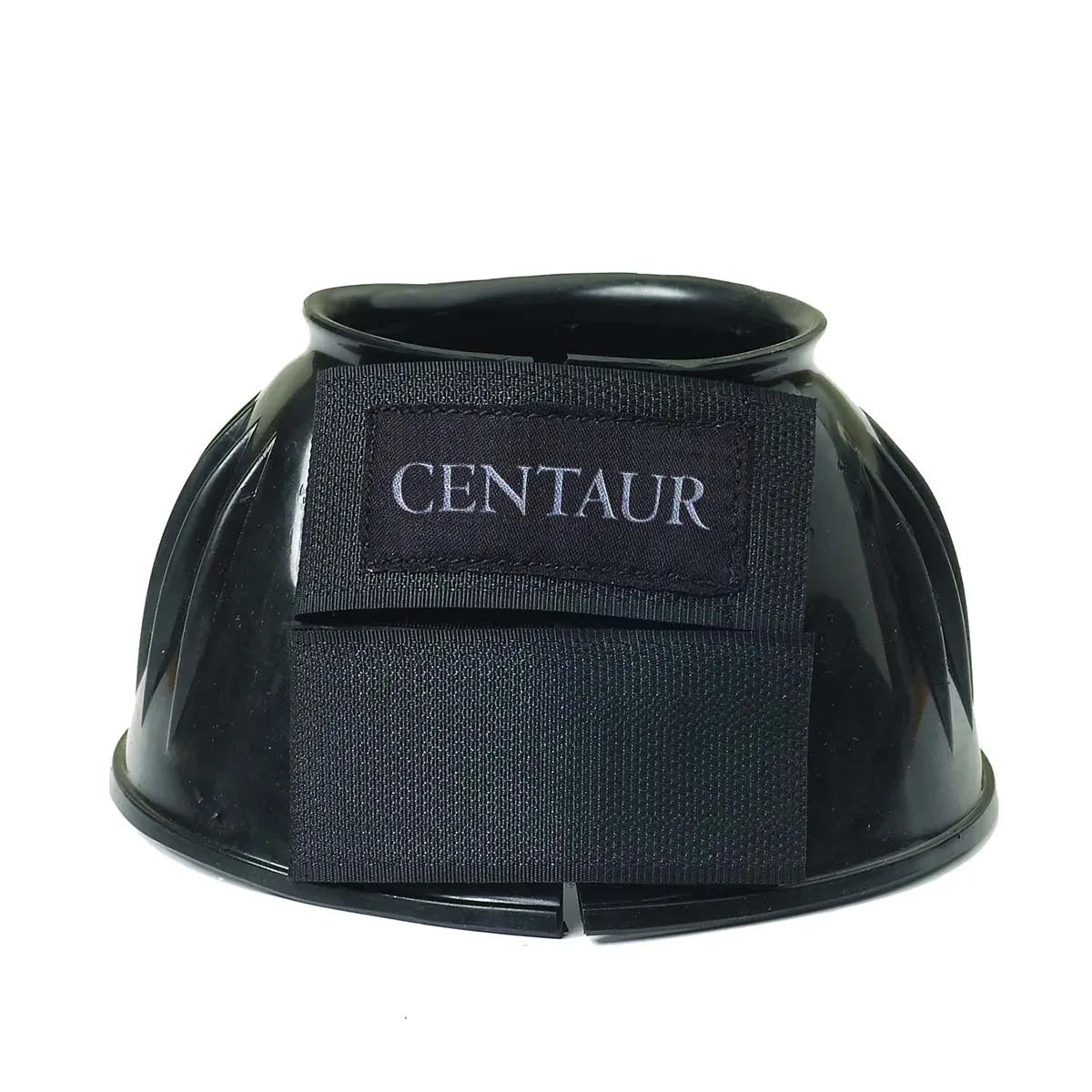 Front view of a black Centaur PVC Bell Boot on a white background
