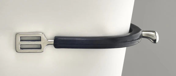 Side view of the Centaur Rubber Coated Dressage Spurs on a plain background