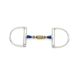 Centaur Blue Steel King Dee Double Jointed Mouth Bit with Loose Brass Roller Disks