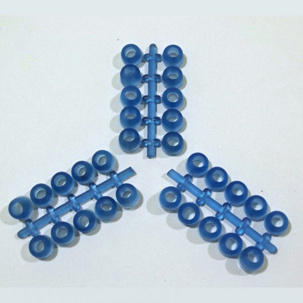 View of the blue Eco Pure EZ Rubber Stud Hole Plugs on a plain background