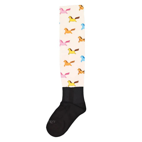 Side view of a Chubby Ponies Ovation PerformerZ Boot Sock on a white background