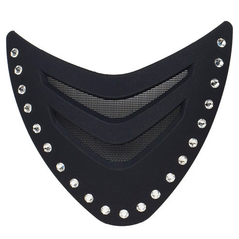 Front view of the Black crystal One K CCS Front Shield on a white background