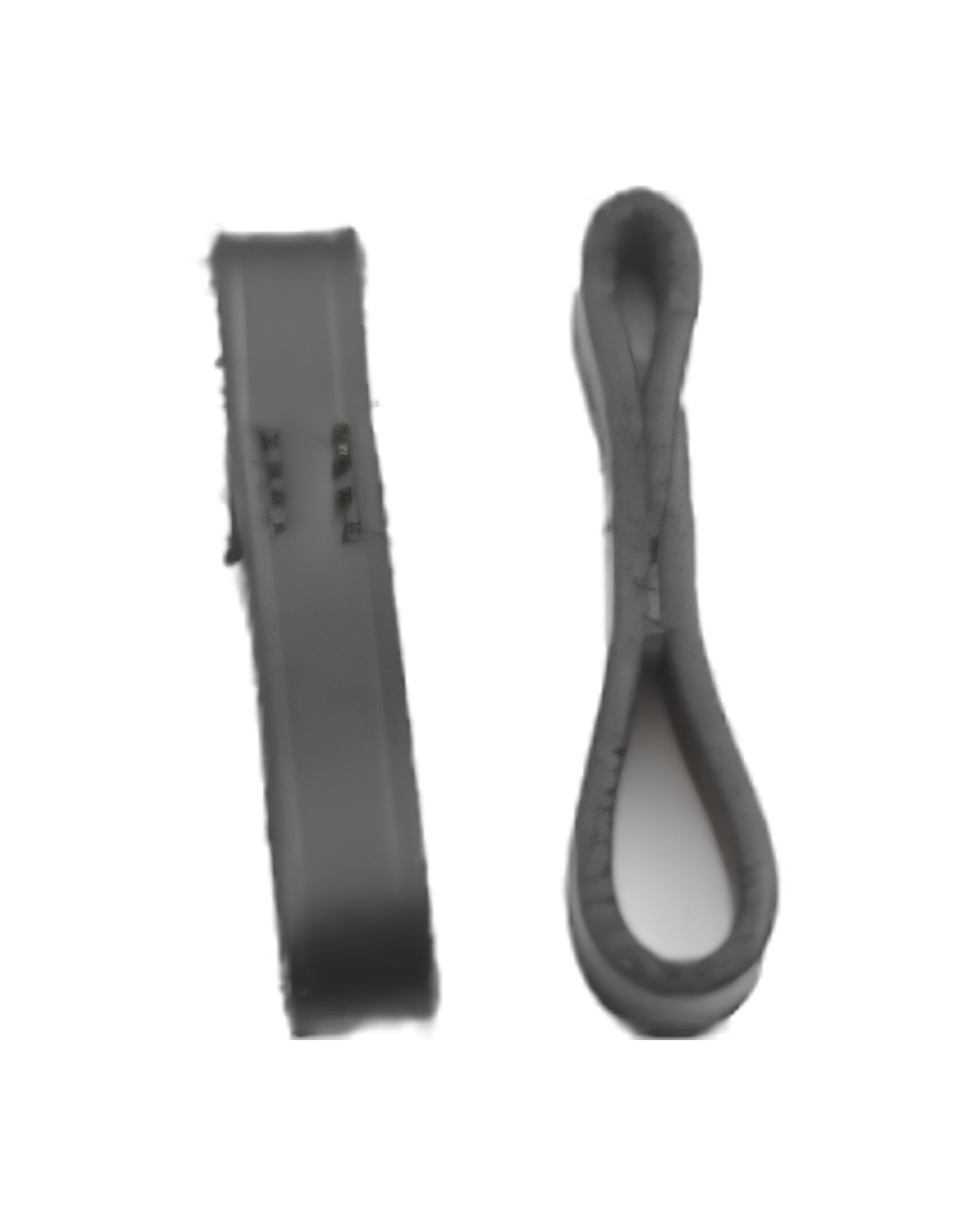 View of a pair of black Camelot Leather Bit Loops on a white background