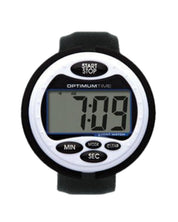 Front view of the white Nunn Finer Optimum Cross Country Time Watch on a plain background